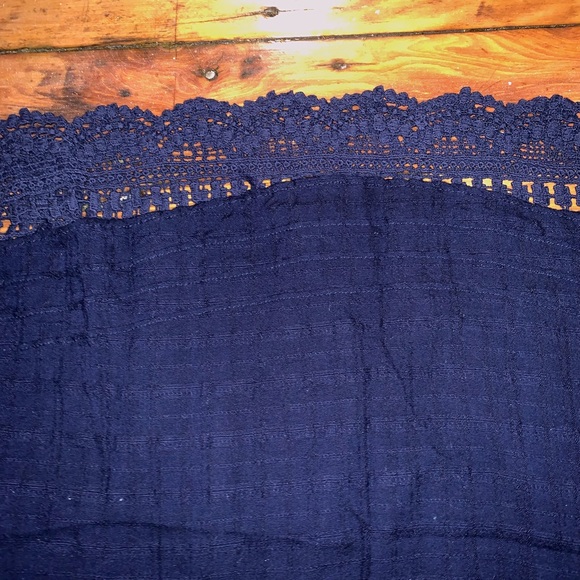 Navy Blue Linen Tank - Picture 3 of 4